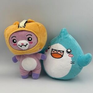 LankyBox Plush Toy Set Foxy Pumpkin Costume and Shark Blue Purple